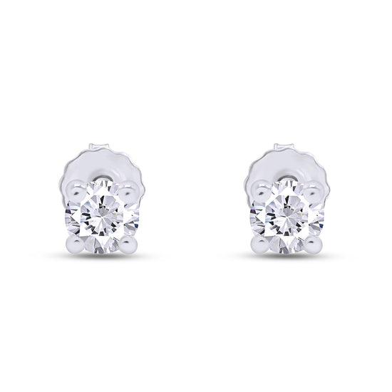 Load image into Gallery viewer, 0.08ct to 1/2ct Lab Grown Diamond Round Stud Earrings for Women in 14k Gold (F-G Color, SI-I Clarity) Prong Set Round Cut Screw Back Studs
