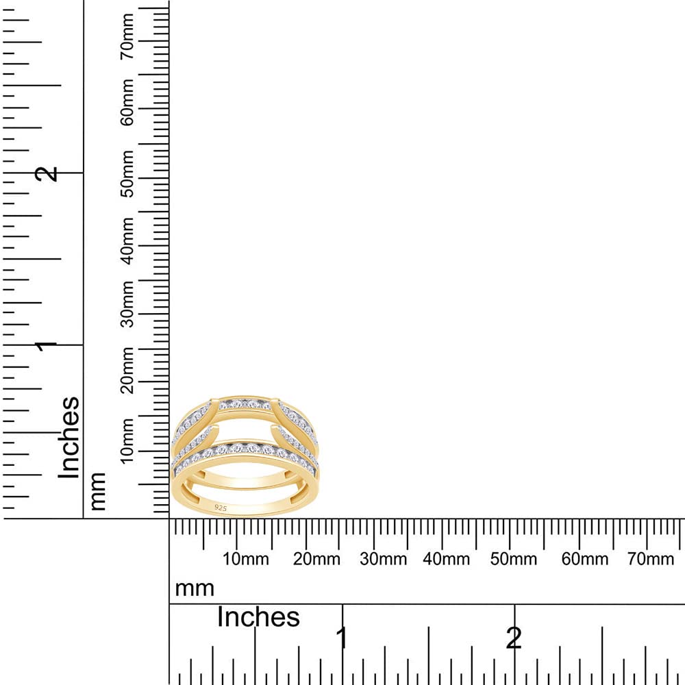 
                      
                        CT Round Lab Created Moissanite Diamond Combination Cathedral and Classic Enhancer Ring Guard In 14K Gold Over Sterling Silver For Womens (1 Cttw), Valentine's Day Gift For Her
                      
                    