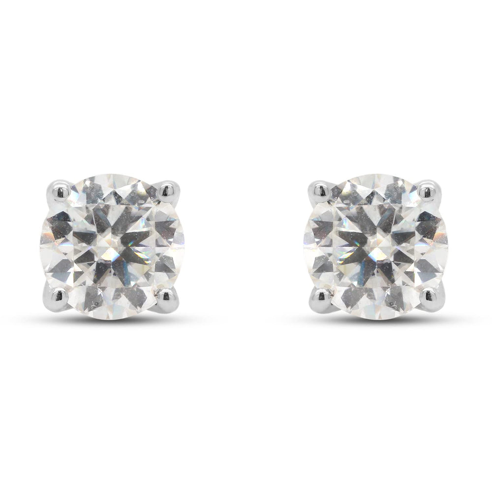 
                      
                        3.50 Carat 8MM Round Cut Lab Created Moissanite Diamond Solitaire Stud Earrings In 10K Solid Gold
                      
                    