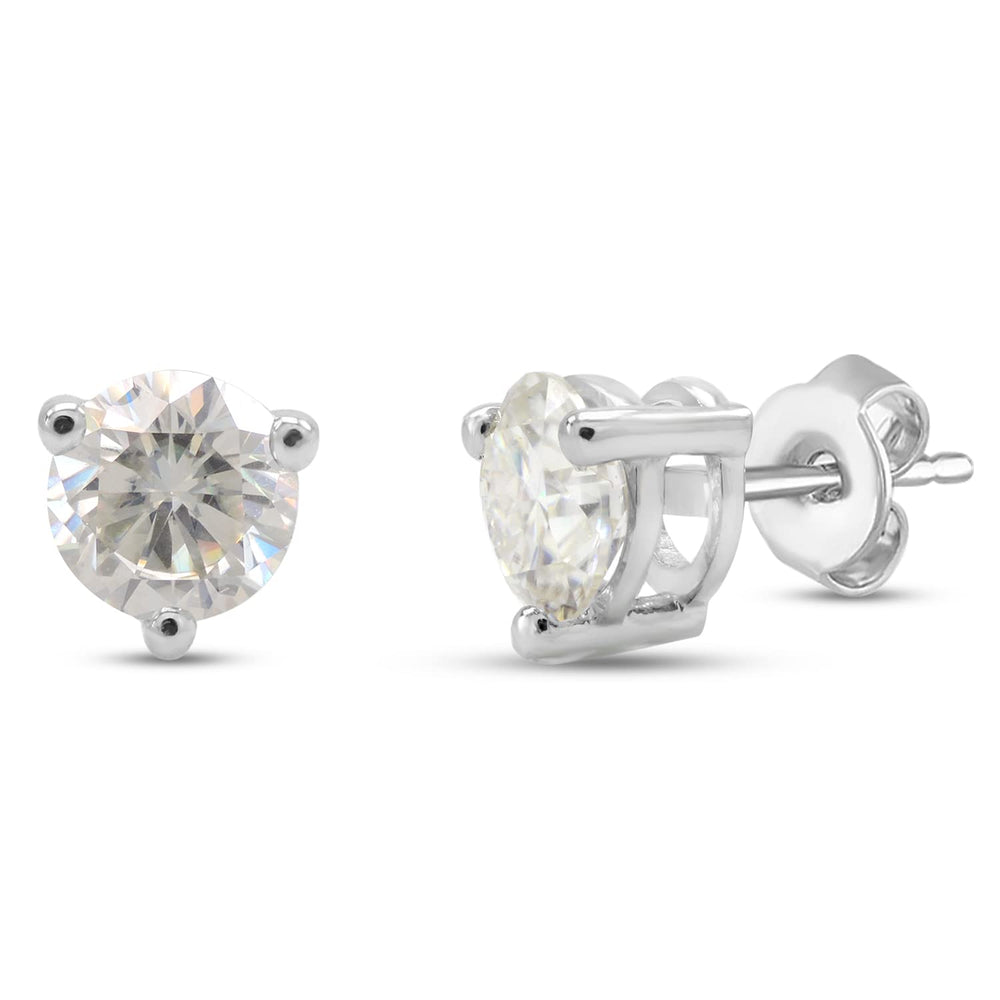 
                      
                        1 1/2 Carat 6MM Round Cut Lab Created Moissanite Diamond Solitaire Stud Earrings In 10K Or 14K Solid Gold (1.50 Cttw)
                      
                    