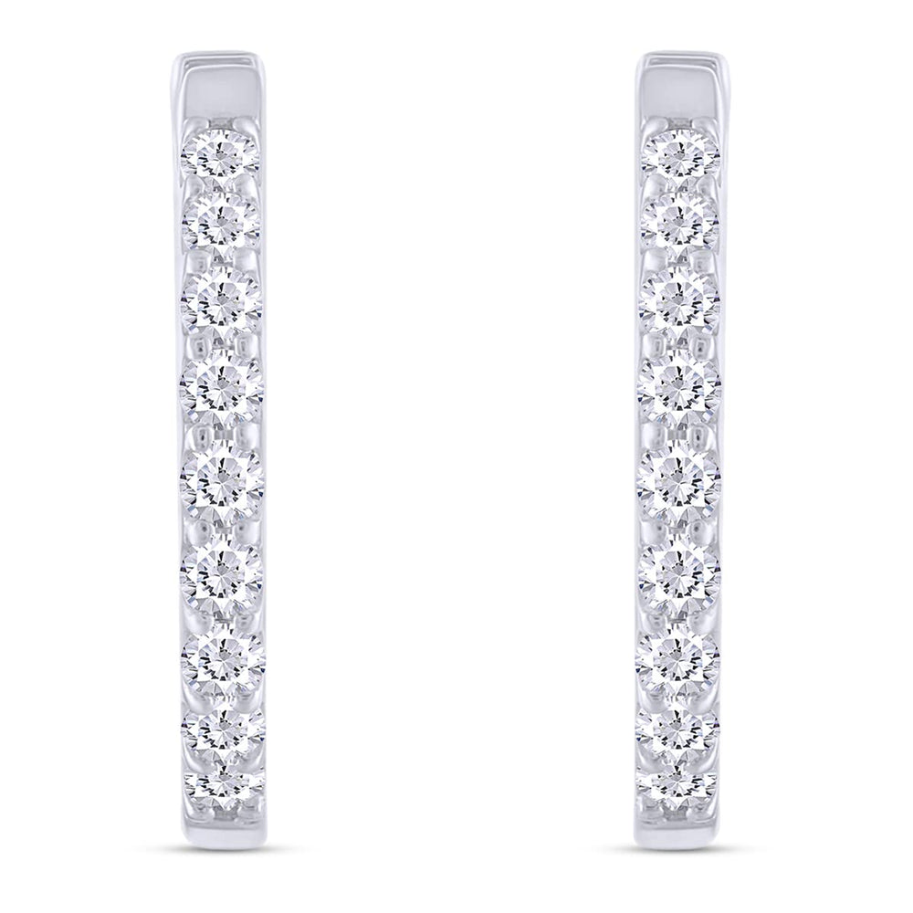 
                      
                        3/4 Carat Lab Created Moissanite Diamond Inside-Outside Hoop Earring In 925 Sterling Silver
                      
                    