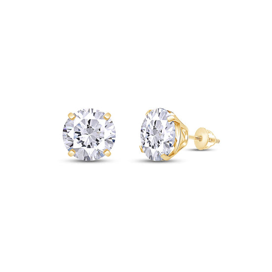 0.20 Ct- 7.00 Carat Lab Created Moissanite Diamond Screw Back Stud Earrings In 14K Solid Gold For Women (3MM - 10MM)