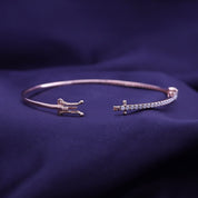 Heart & Round Lab Created Moissanite Tennis Bangle Bracelet