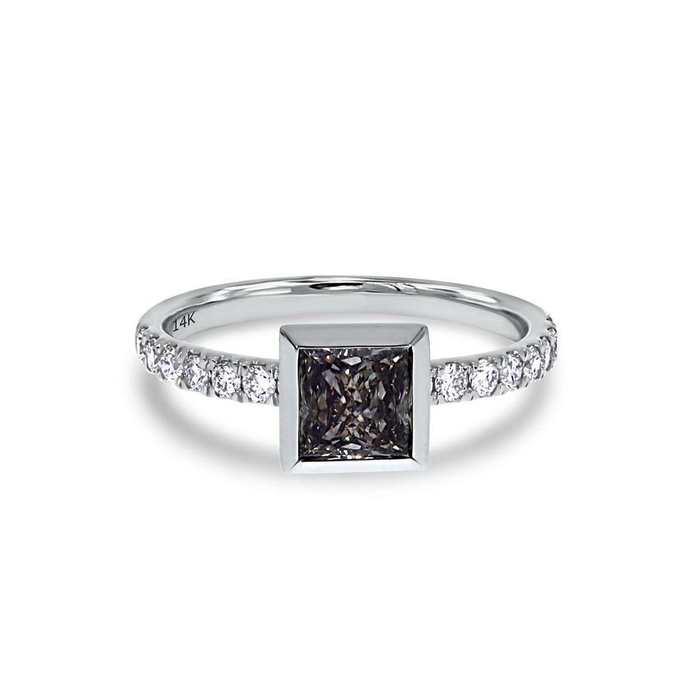 
                      
                        1.05 Ct Black Princess And 0.30 Ct G Color Round Cut IGI Certified Lab Grown Diamond Eternity Solitaire Engagement Ring In 10K Or 14K Solid Gold
                      
                    