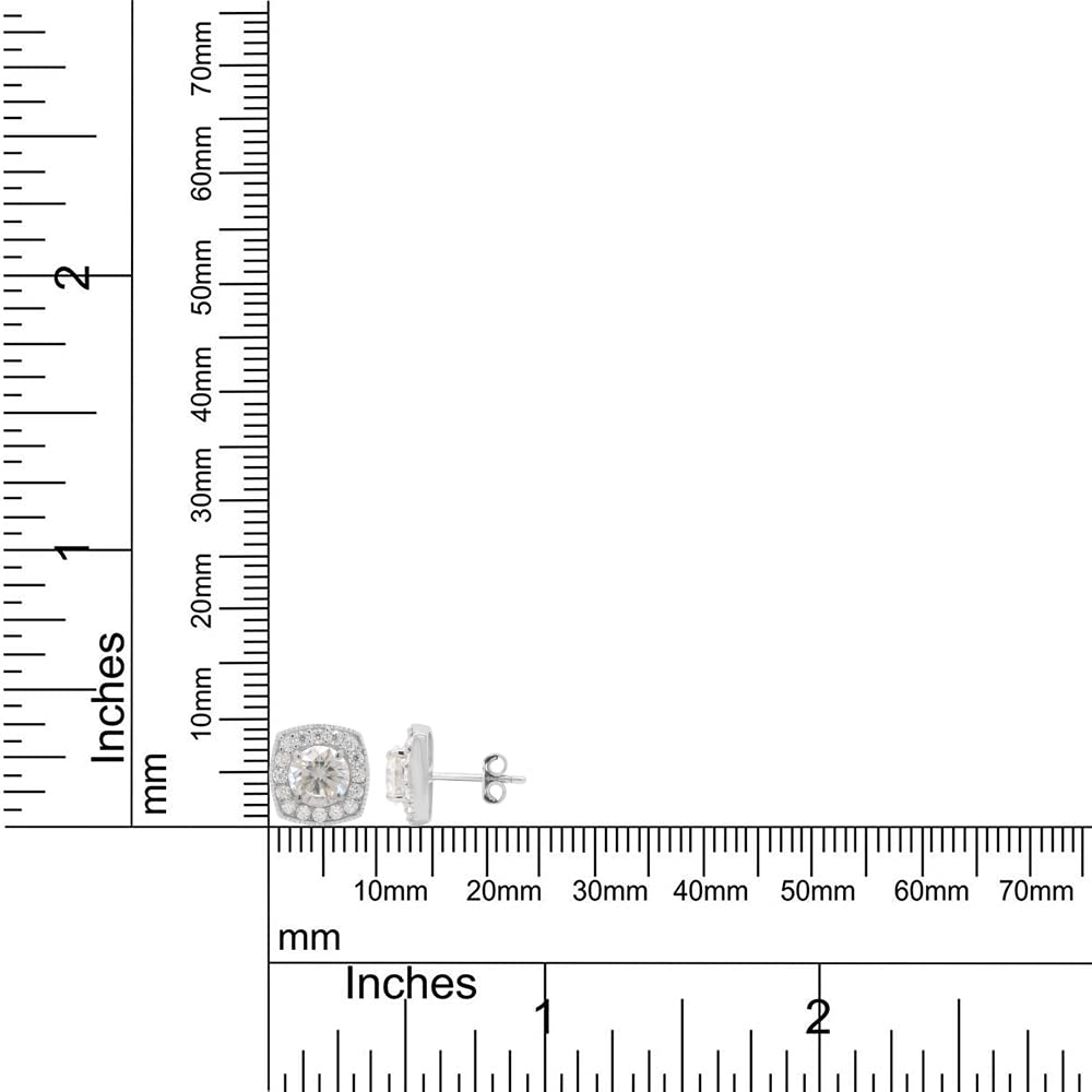 
                      
                        1.90 Carat Center 6MM Round Cut Lab Created Moissanite Diamond Milgrain Halo Stud Earrings In 10K Or 14K Solid Gold
                      
                    