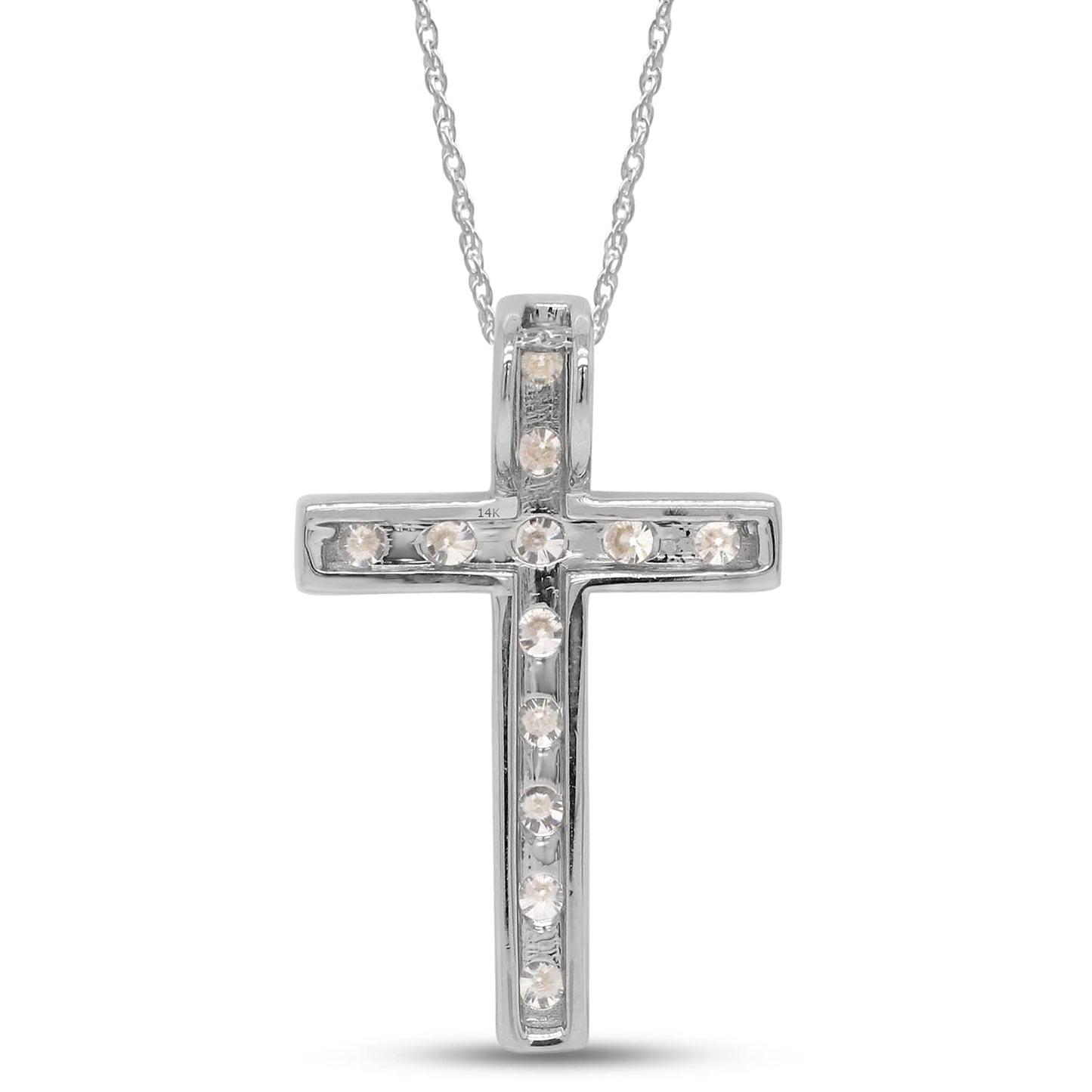 Load image into Gallery viewer, 1 1/10 Carat Lab Created Moissanite Diamond Cross Pendant Necklace For Women &amp;amp; Men In 14K Solid Gold (1.10 Cttw)
