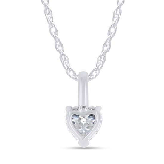 1/2 Carat 5MM Heart Cut Lab Created Moissanite Diamond Solitaire Pendant Necklace in 10K or 14K Solid Gold For Women (0.50 Cttw)