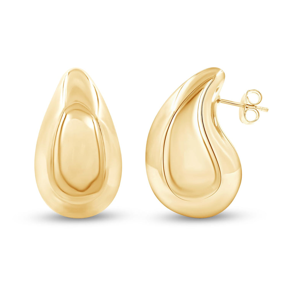 
                      
                        18K Gold Plated 925 Sterling Silver Teardrop Chunky Hoop Earrings | Lightweight Teardrop Hollow Open Hoops for Women | Designer Dupe Earrings
                      
                    