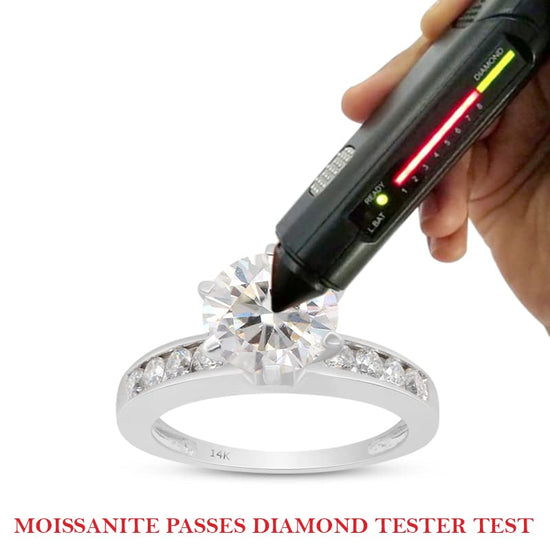 1 4/5 ct. t.w Center 7.5MM Round Cut Lab Created Moissanite Diamond Solitaire Bridal Engagement Ring for Women in 10K or 14K Solid Gold (1.80 Cttw)
