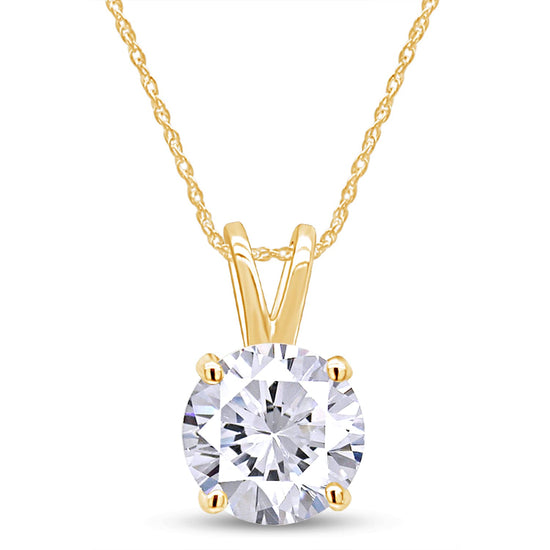 Load image into Gallery viewer, 1 1/2 Carat Round Cut 7.5MM Lab Created Moissanite Diamond Solitaire Pendant Necklace In 925 Sterling Silver (1.50 Cttw)
