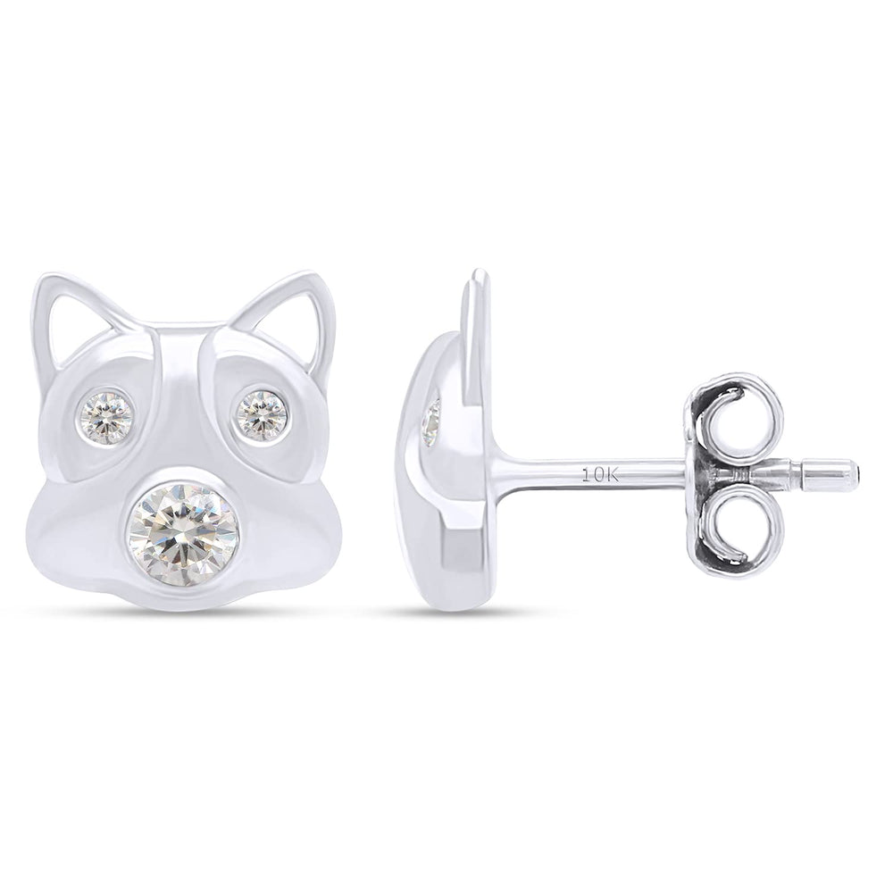 
                      
                        1/5 Carat Round Cut Lab Created Moissanite Diamond Push Back Pig Face Stud Earrings In 925 Sterling Silver With 10k Gold Post (0.20 Cttw)
                      
                    