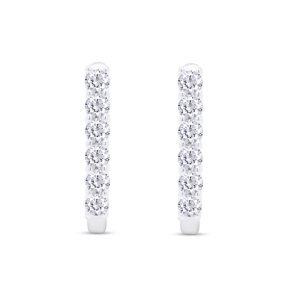 
                      
                        3/4 Carat Lab Created Moissanite Diamond Huggie Hoop Earring In 925 Sterling Silver (VVS1 Clarity, 0.75 Cttw)
                      
                    