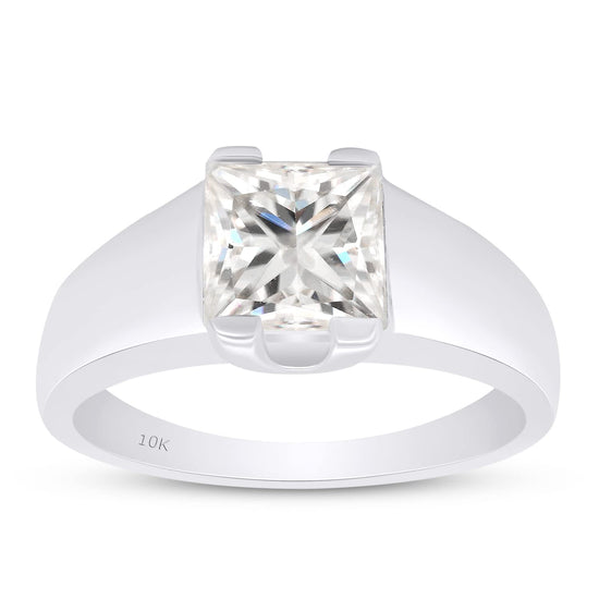 1 3/4 ct. t.w 7MM Princess Cut Lab Created Moissanite Diamond Solitaire Wedding Engagement Ring for Women in 10K or 14K Solid Gold (1.75 Cttw)