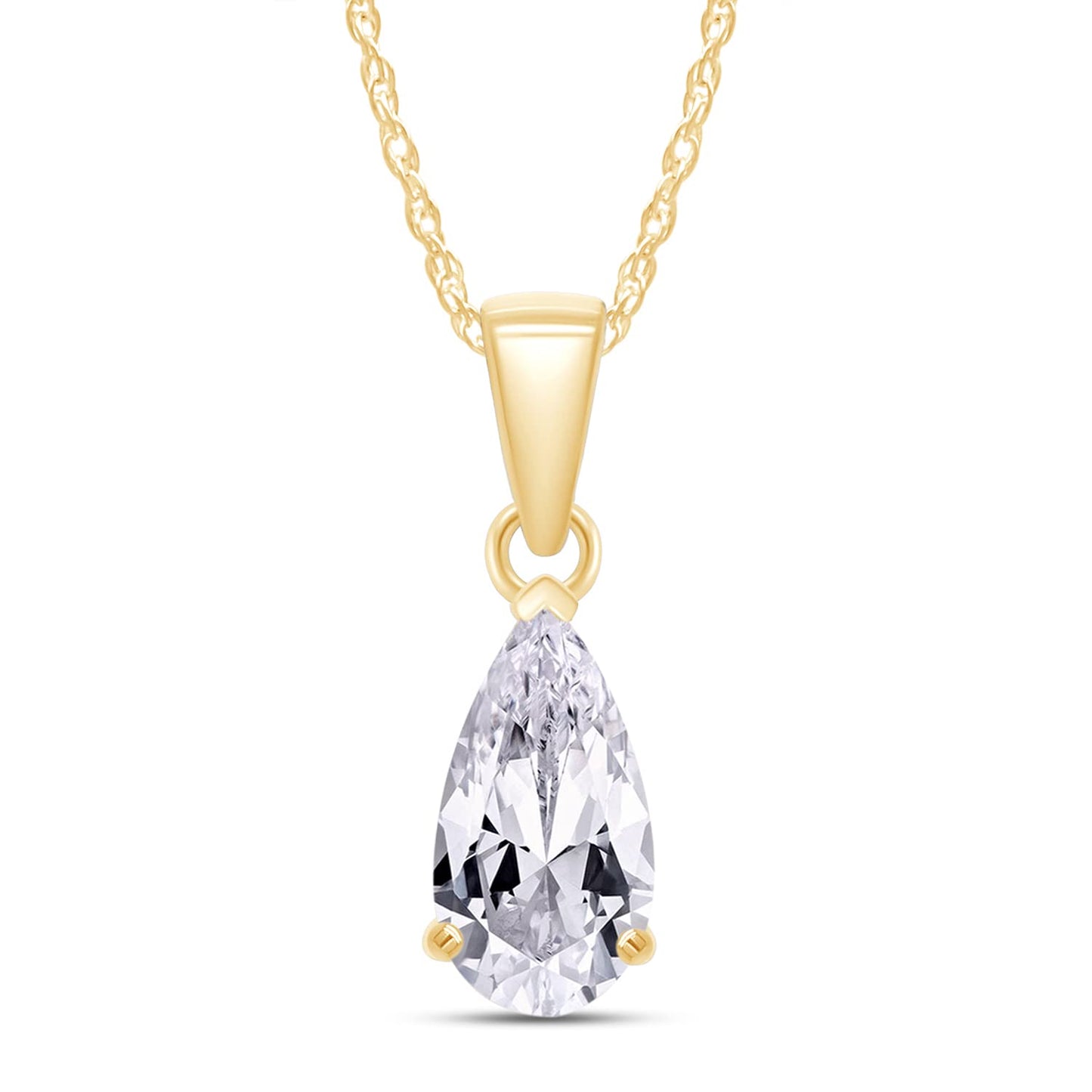 Load image into Gallery viewer, 1 Carat 10X5MM Pear Cut Lab Created Moissanite Diamond Solitaire Pendant Necklace In 925 Sterling Silver (1 Cttw)
