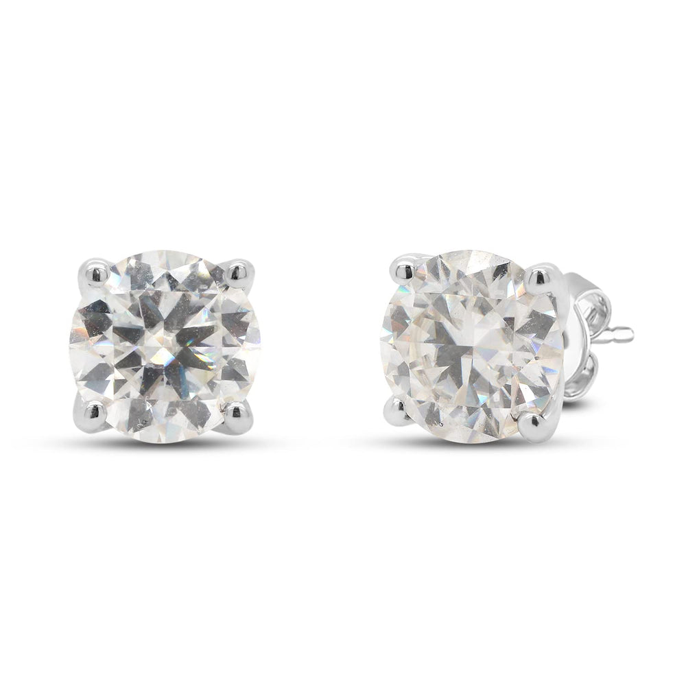 
                      
                        3.50 Carat 8MM Round Cut Lab Created Moissanite Diamond Solitaire Stud Earrings In 10K Solid Gold
                      
                    