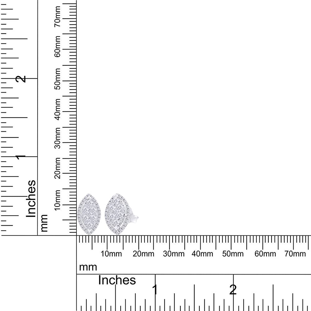
                      
                        1 Carat Round Lab Created Moissanite Diamond Push Back Marquise Halo Cluster Stud Earrings In 925 Sterling Silver (1 Cttw)
                      
                    