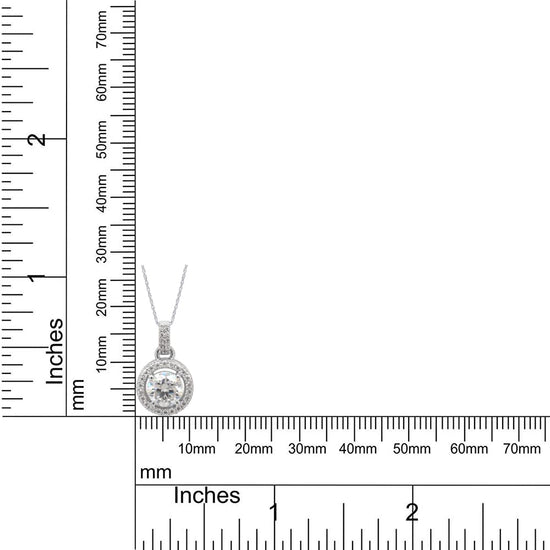 1 1/5 Carat Lab Created Moissanite Diamond Halo Pendant Necklace in 10K or 14K Solid Gold For Women (1.20 Cttw)
