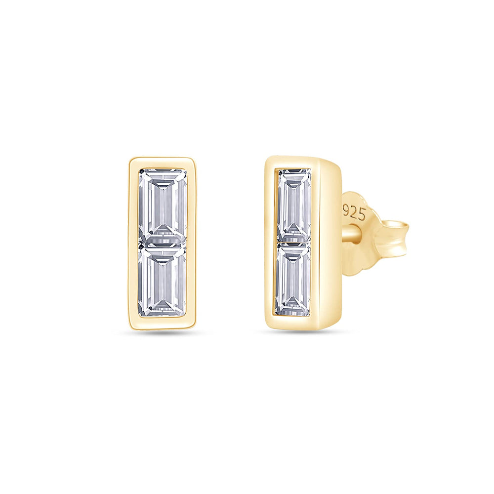 
                      
                        4/5 Carat Emerald Cut Lab Created Moissanite Diamond Push Back Crawler Stud Earrings In 925 Sterling Silver (0.80 Cttw)
                      
                    