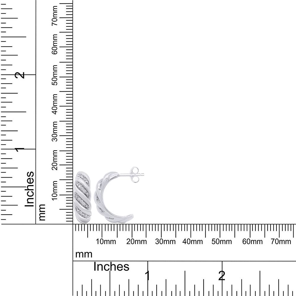 
                      
                        1/10 Carat Lab Created Moissanite Diamond Dome Huggie Hoop Earrings In 925 Sterling Silver (0.10 Cttw)
                      
                    