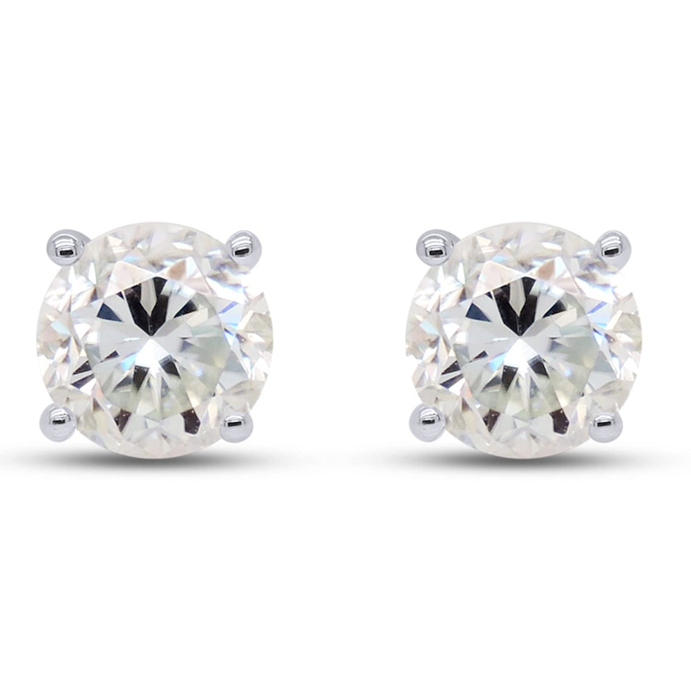 
                      
                        6 Carat 9.5MM Round Cut Lab Created Moissanite Diamond Solitaire Stud Earrings In 10K Or 14K Solid Gold
                      
                    