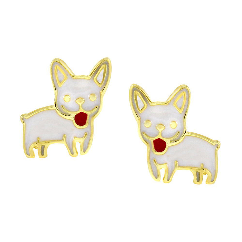 
                      
                        Jewelry Enamel Dog Stud Earrings 925 Sterling Silver
                      
                    