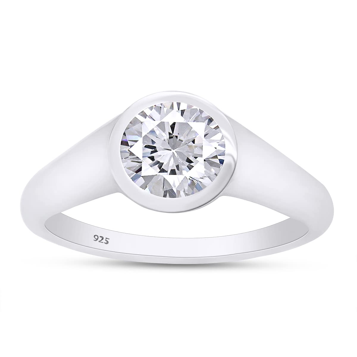 3/4 Carat Lab Created Moissanite Diamond Solitaire Engagement Wedding Ring In 925 Sterling Silver