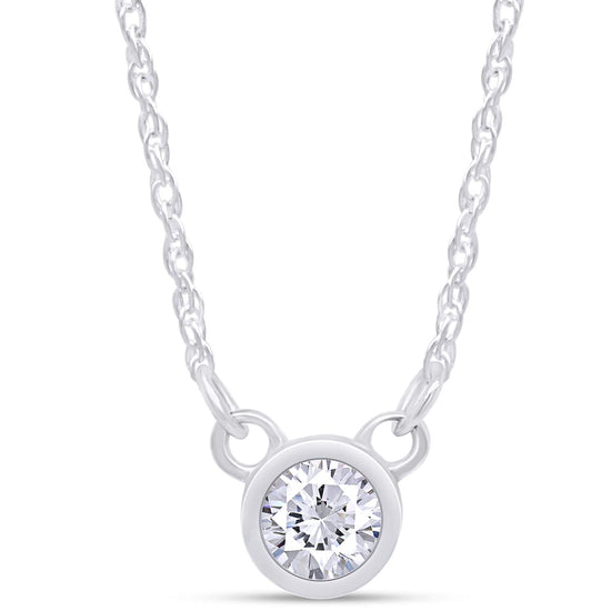 Load image into Gallery viewer, 1/5 Carat Lab Created Moissanite Diamond Solitaire Pendant Necklace In 925 Sterling Silver
