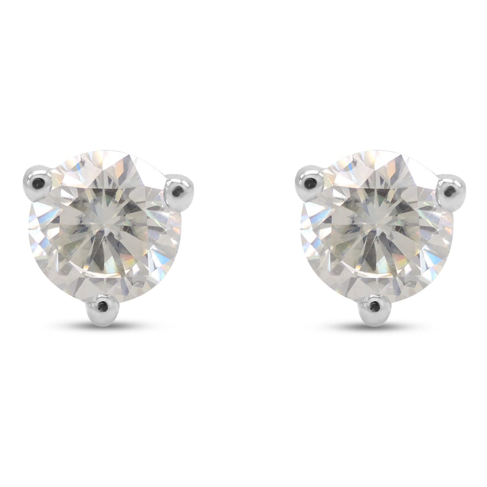 
                      
                        6MM Round Cut Lab Created Moissanite Diamond Solitaire Stud Earrings In 925 Sterling Silver Jewelry For Women (1.50 Cttw)
                      
                    