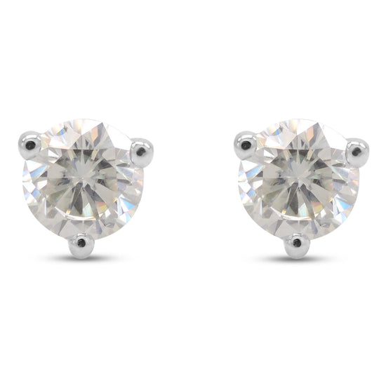 Load image into Gallery viewer, 6MM Round Cut Lab Created Moissanite Diamond Solitaire Stud Earrings In 925 Sterling Silver Jewelry For Women (1.50 Cttw)
