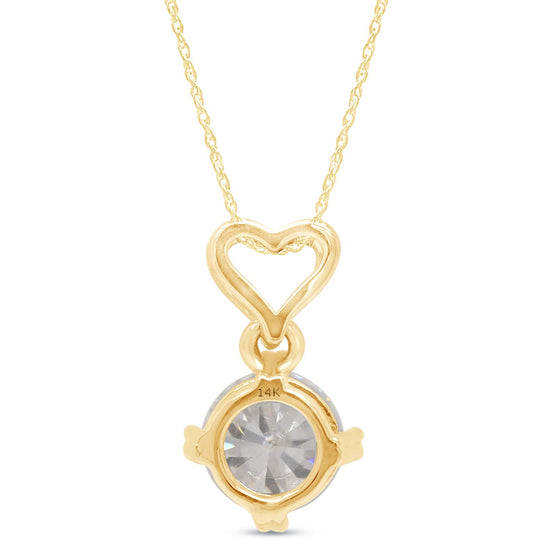 Load image into Gallery viewer, 1 Carat Lab Created Moissanite Diamond Heart Drop Pendant Necklace in 10K or 14K Solid Gold For Women (1.00 Cttw)
