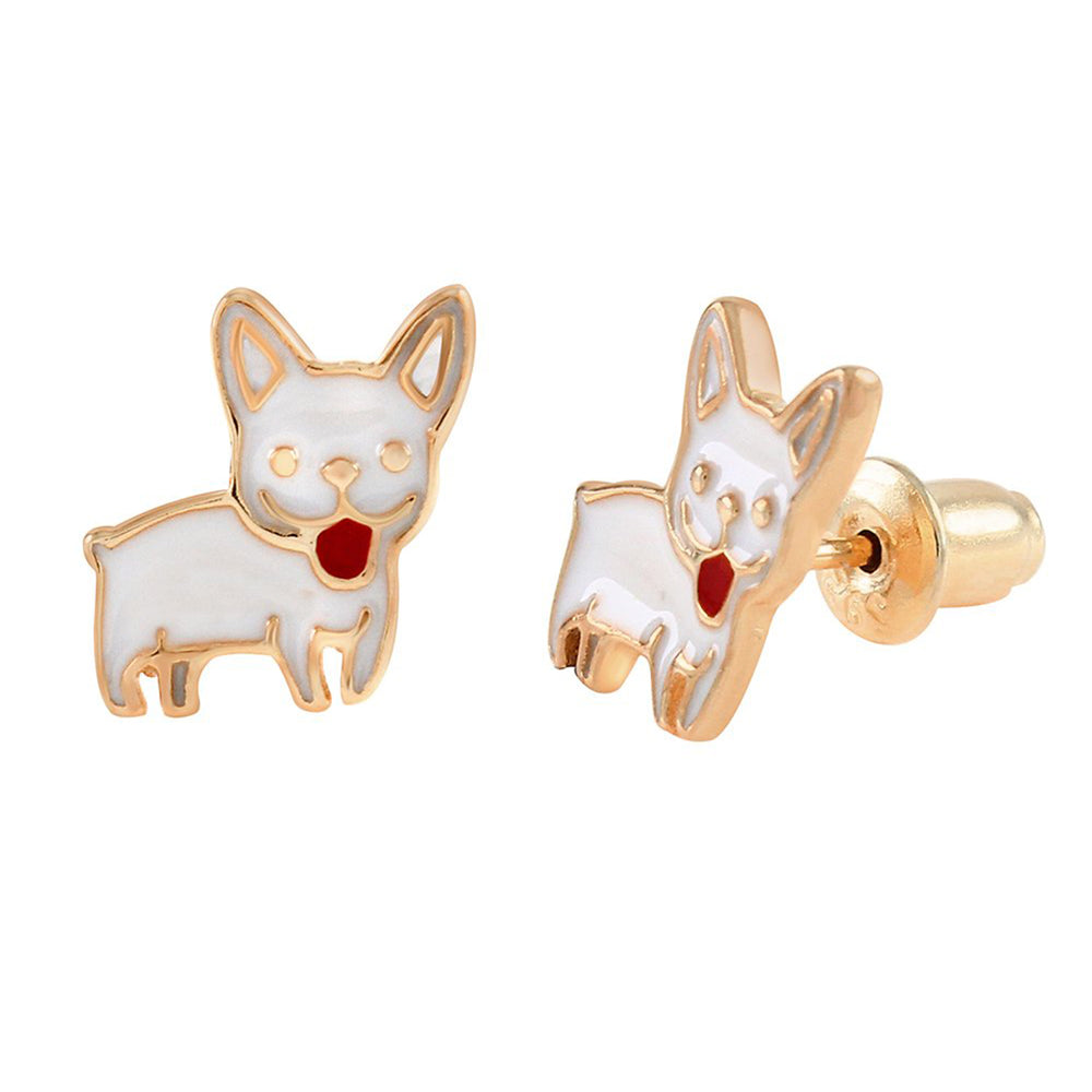 
                      
                        Jewelry Enamel Dog Stud Earrings 925 Sterling Silver
                      
                    