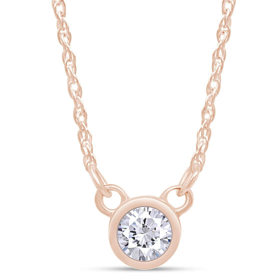 1/5 Carat Lab Created Moissanite Diamond Solitaire Pendant Necklace In 925 Sterling Silver