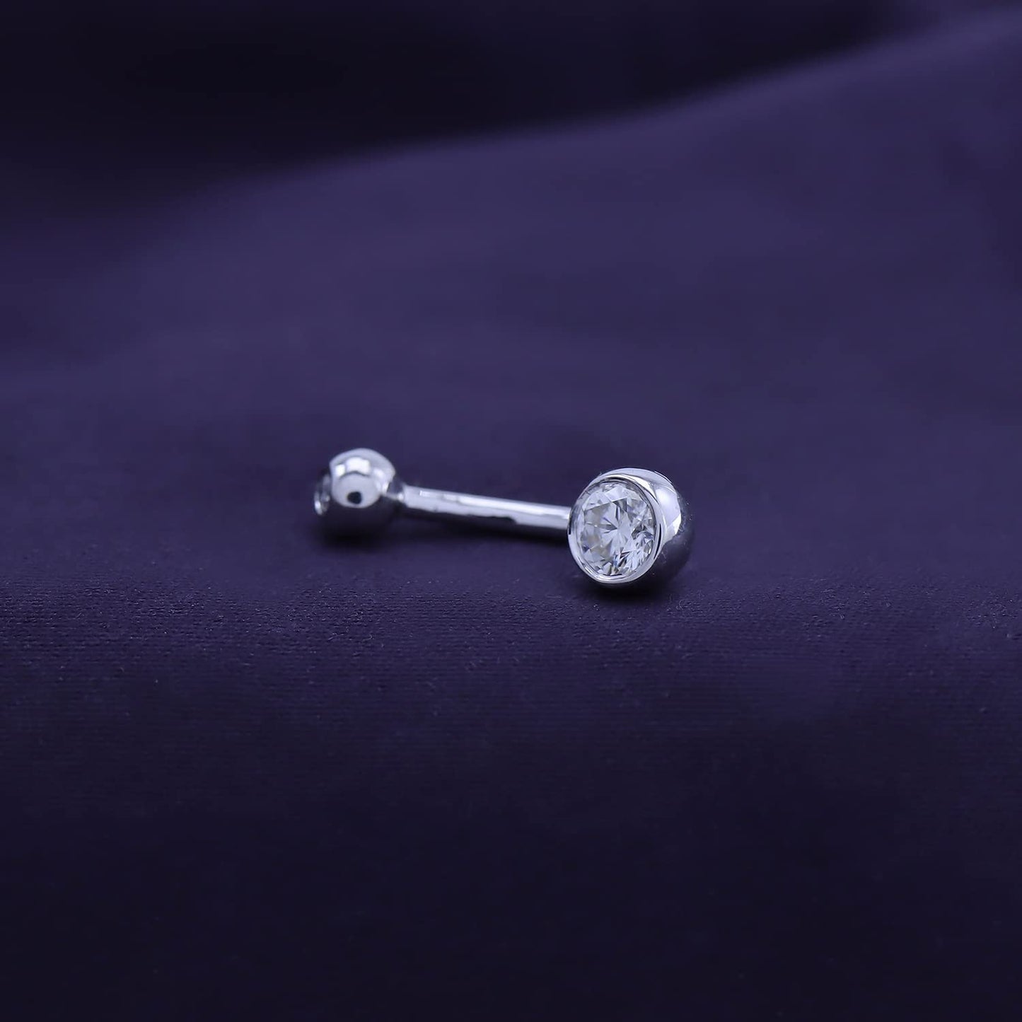 1/3 Carat Round Lab Created Moissanite Diamond Belly Button Navel Rings Body Piercing For Women In 925 Sterling Silver