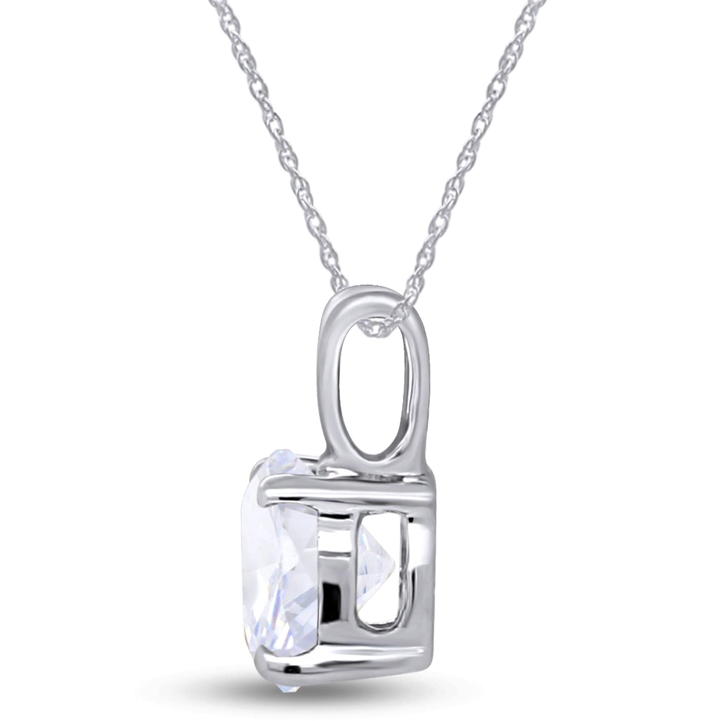 Load image into Gallery viewer, 1 1/2 Carat 7.5MM Lab Created Moissanite Diamond Solitaire Pendant Necklace in 10K or 14K Solid Gold For Women (1.50 Cttw)
