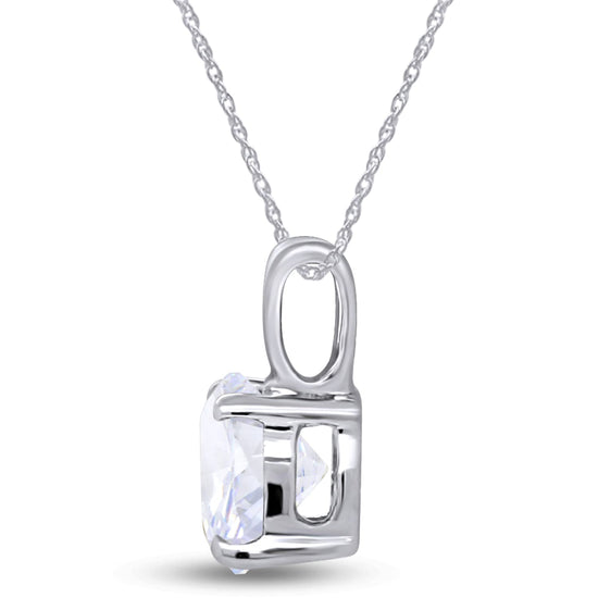 Load image into Gallery viewer, 1 1/2 Carat Round Cut 7.5MM Lab Created Moissanite Diamond Solitaire Pendant Necklace In 925 Sterling Silver (1.50 Cttw)

