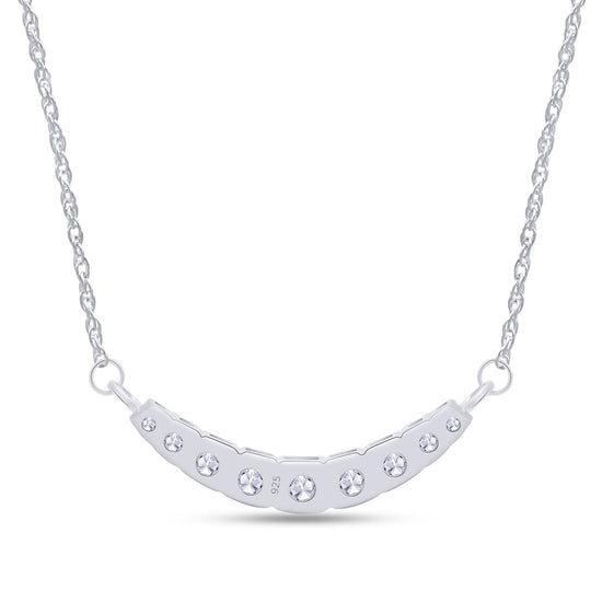 Load image into Gallery viewer, 1/2 Carat Lab Created Moissanite Diamond Nine Stone Graduated Statement Collar Necklace In 925 Sterling Silver
