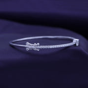 Heart & Round White Cubic Zirconia Tennis Bangle Bracelet