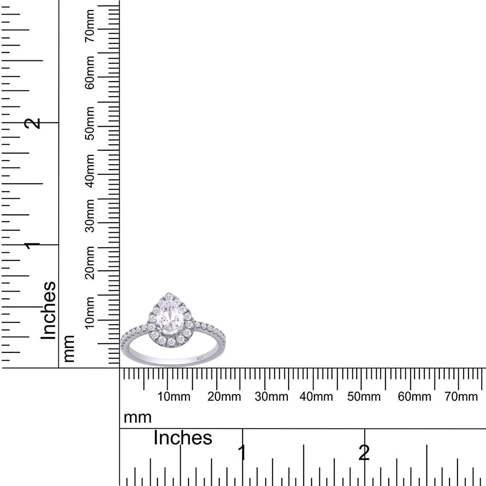 Load image into Gallery viewer, 1 Carat Lab Created Moissanite Diamond Pear Shaped Halo Engagement Wedding Ring For Women In 925 Sterling Silver
