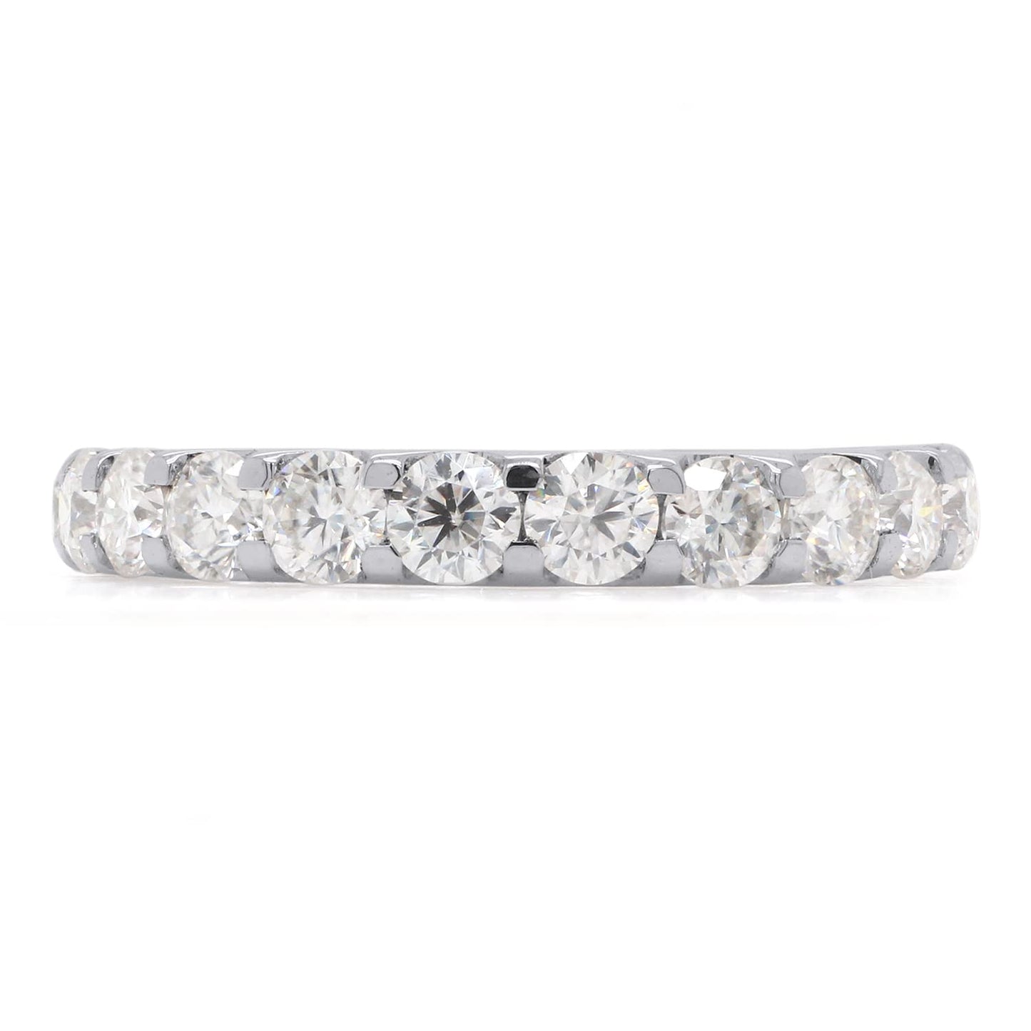 2 Carat Round Cut Lab Created Moissanite Diamond Full Eternity Stackable Wedding Band Ring in 925 Sterling Silver Jewelry for Women