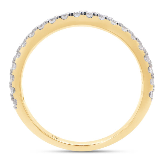2/5 Carat Round Cut Lab Created Moissanite Diamond Half Eternity Wedding Band Ring in 10K or 14K Solid Gold ( 0.40 Cttw)