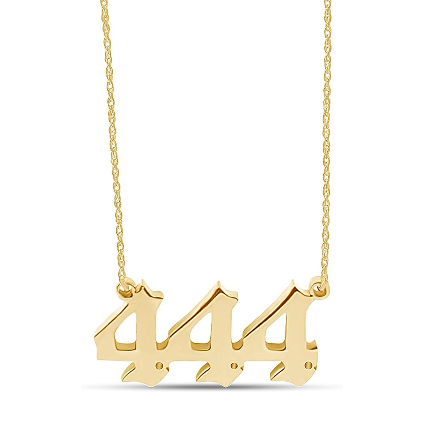 Angel Number 111 222 333 444 555 666 777 888 999 Numerology Pendant Necklace In 14K Gold Over Sterling Silver
