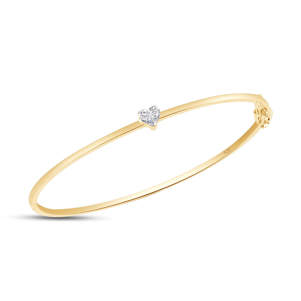 
                      
                        1/2 Carat Heart Shape Lab Created Moissanite Diamond Solitaire Bangle Bracelet In 10K Or 14K Solid Gold & 925 Sterling Silver Jewelry (0.50 Cttw)
                      
                    