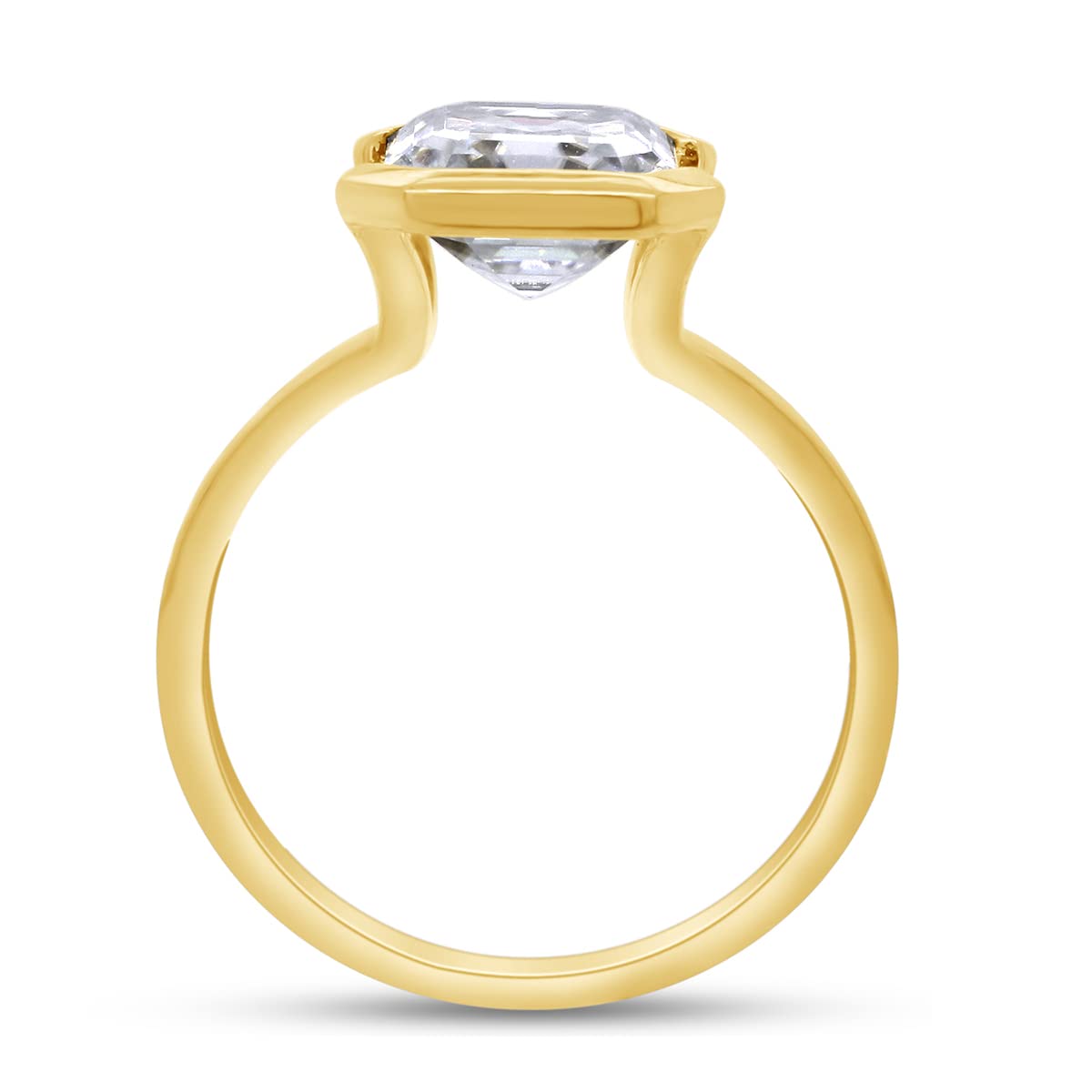 7.5MM Asscher Cut Lab Created Moissanite Diamond Solitaire Engagement Ring In 925 Sterling Silver Jewelry For Women (2 Cttw)