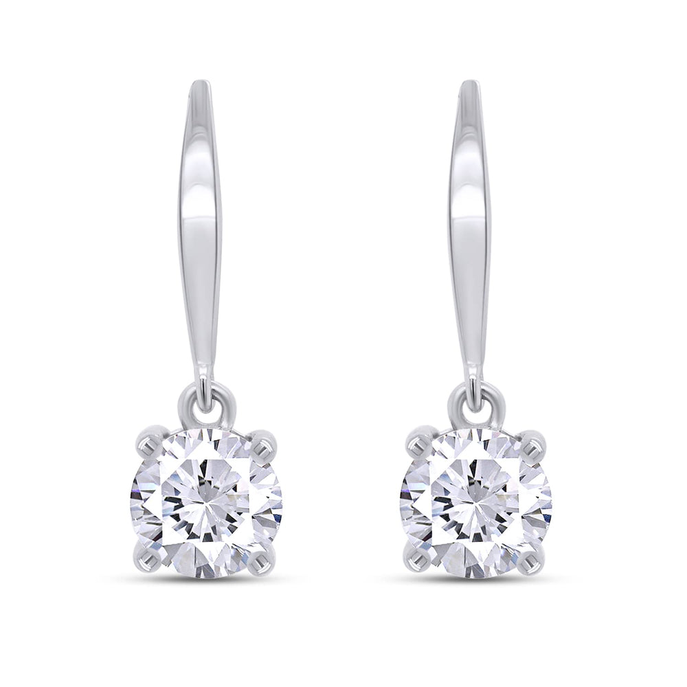 
                      
                        2 Carat Round Cut Lab Created Moissanite Diamond Dangle Earrings For Women In 925 Sterling Silver
                      
                    