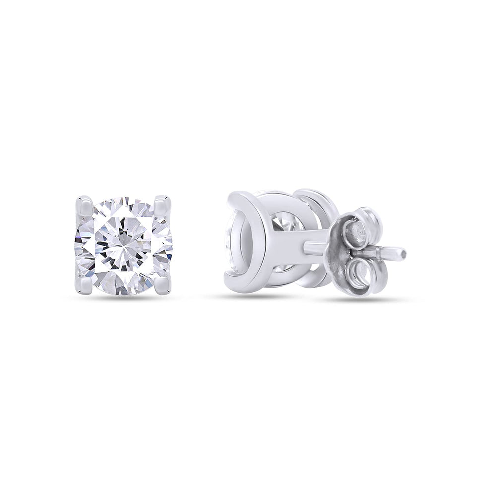 
                      
                        2 Carat Round Cut 6.5MM Lab Created Moissanite Diamond Push Back Stud Earrings In 925 Sterling Silver (2 Cttw)
                      
                    