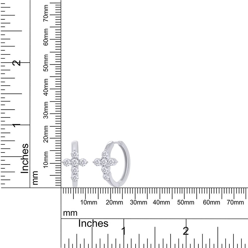 
                      
                        1 Carat Round Cut Lab Created Moissanite Diamond Cross Huggie Hoop Earrings In 925 Sterling Silver (1 Cttw)
                      
                    