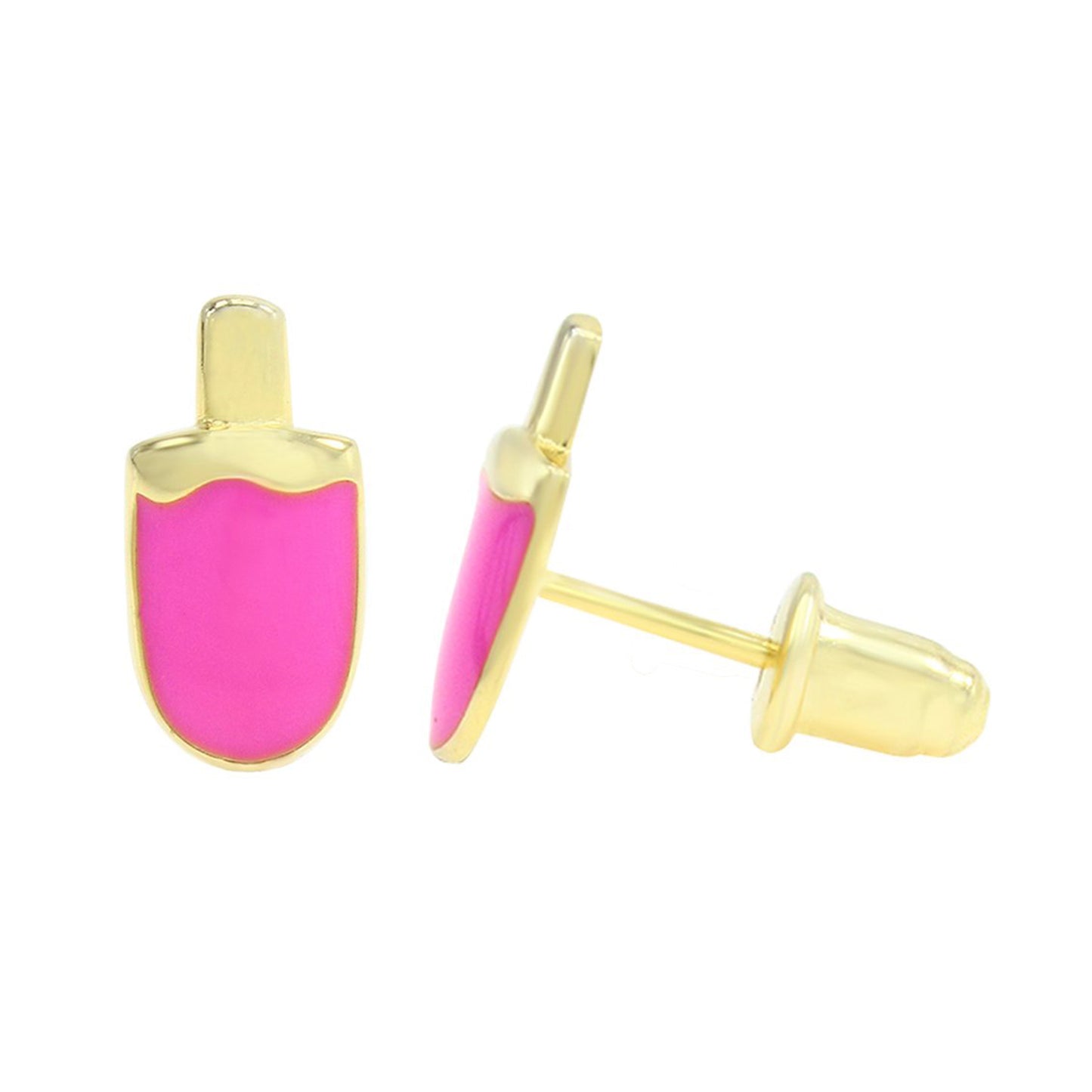 Load image into Gallery viewer, Jewelry Candy Ice Cream Pink Enamel Stud Earrings In 925 Over Sterling Silver
