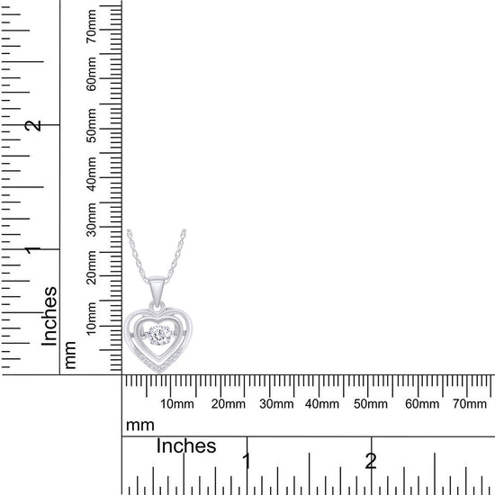 1/3 Carat Lab Created Moissanite Diamond Floating Dancing Heart Pendant Necklace In 14K Solid Gold For Womens (0.36 Cttw)