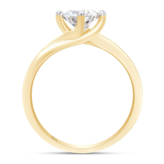 1.00 Carat Round Cut Lab Created Moissanite Diamond Solitaire Engagement Ring in 925 Sterling Silver