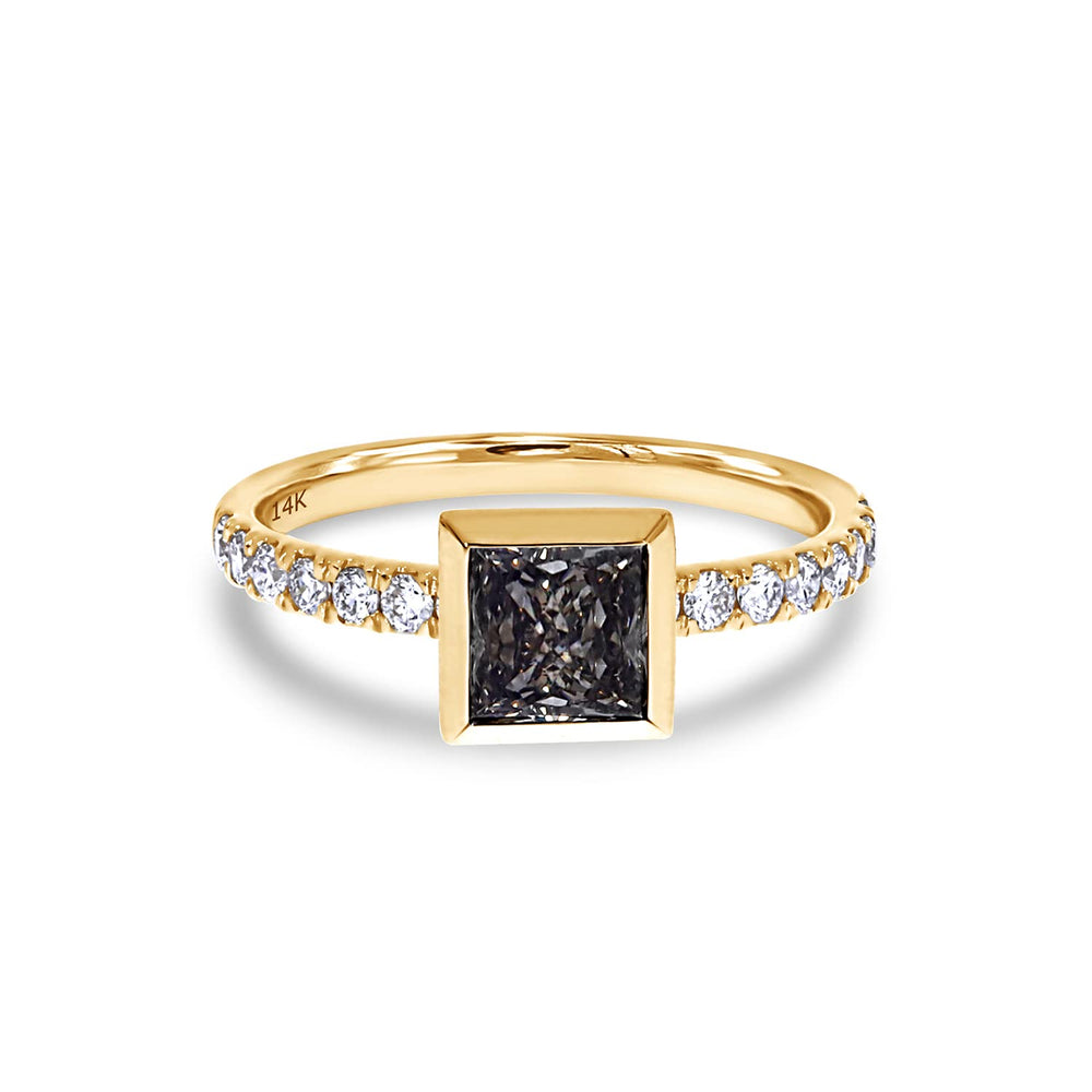 
                      
                        1.05 Ct Black Princess And 0.30 Ct G Color Round Cut IGI Certified Lab Grown Diamond Eternity Solitaire Engagement Ring In 10K Or 14K Solid Gold
                      
                    